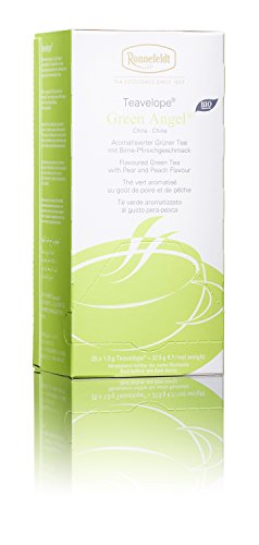 Ronnefeldt Teavelope Green Angel, Aromatisierter Grüner Tee mit Birne-Pfirsichgeschmack, Bio-Qualität, Teebeutel (25 x 1,5 g) von Ronnefeldt
