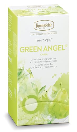 Ronnefeldt Teavelope Green Angel, Aromatisierter Grüner Tee mit Birne-Pfirsichgeschmack, Bio-Qualität, Teebeutel (25 x 1,5 g) von Ronnefeldt