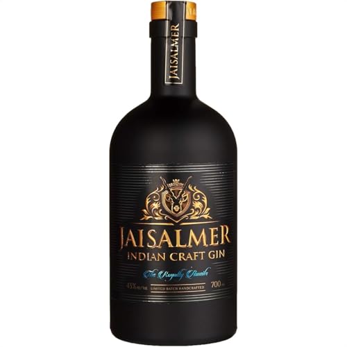Jaisalmer Indian Craft Gin 700ml - 43% Alkoholgehalt - Zitrus Gin I Handverlesene Botanicals I Einzigartiger & Sanfter Luxus- Gin – Aromatischer Dry Gin – Premium-Gin Geschenk für Männer und Frauen. von JAISALMER