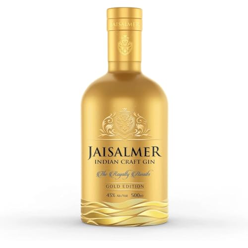 Jaisalmer Indian Craft Gin Gold Edition 500ml 43% Vol – Zitrus Gin I 18 Handverlesene Botanicals I Einzigartiger & Sanfter Luxus-Gin - Aromatischer Jaisalmer Indian Craft Gin Gold Edition 500ml 43% Vol – Zitrus Gin I 18 Handverlesene Botanicals I Einzigartiger & Sanfter Luxus-Gin - Aromatischer von JAISALMER