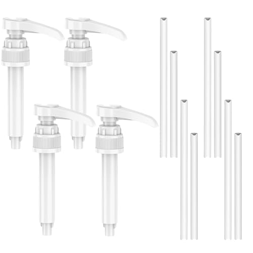 4 Stücke Pumpspender Sirup Spender Weiß mit 4 Langen Schläuchen und 4 Kurzen Schläuchen Sicher und Ungiftig,Best Body Nutrition Dosierpumpe Sirupspender für 750ml Flaschen 4 Stücke Pumpspender Sirup Spender Weiß mit 4 Langen Schläuchen und 4 Kurzen Schläuchen Sicher und Ungiftig,Best Body Nutrition Dosierpumpe Sirupspender für 750ml Flaschen von JAONLD