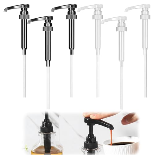6 Stücke Pumpspender Sirup Spender Weiß mit 6 Langen Schläuchen Sicher und Ungiftig Wiederverwendbar,Best Body Nutrition Dosierpumpe Sirupspender für 750ml Flaschen 6 Stücke Pumpspender Sirup Spender Weiß mit 6 Langen Schläuchen Sicher und Ungiftig Wiederverwendbar,Best Body Nutrition Dosierpumpe Sirupspender für 750ml Flaschen von JAONLD