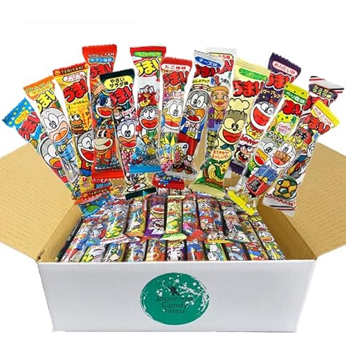 Japanische Süßigkeiten-Ninja: Verschiedene japanische Snacks, Umaibo, 55 Packungen mit je 11 Geschmacksrichtungen von Dagashi von JAPANESE CANDY NINJA