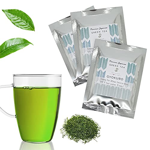 Gyokuro Japanese Green Tea Loose Leaf 0.3 Oz (10g) – Yabukita Natural and Vegan High Caffeine Loose Leaf Tea – Antioxidant-Rich Green Tea Loose Leaf von JAPANESE GREEN TEA CO. HARVESTED WITH IN JAPAN