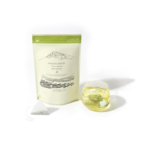 Japanese Green Tea Co Gokuzyo Aracha Japanese Green Tea – Highest-Grade Japanese Crude Tea – Deep Steamed Sencha Tea – Intense Aroma and Taste – 50 Tea Pyramid Bags von JAPANESE GREEN TEA CO. HARVESTED WITH IN JAPAN