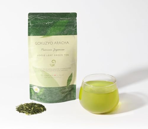 Japanese Green Tea Co Gokuzyo Aracha Loose Leaf Tea – Highest-Grade Japanese Crude Green Tea – Deep Steamed Sencha Tea – Intense Aroma and Taste – 3.5oz Loose Tea Leaf von JAPANESE GREEN TEA CO. HARVESTED WITH IN JAPAN