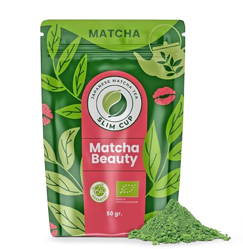 Matcha Beauty | 50g Bio Matcha Pulver | Dein täglicher Detox-Matcha | Premium Qualität aus Japan | Für Matcha Latte | Vegan | ohne Zusätze von JAPANESE MATCHA TEA SLIM CUP