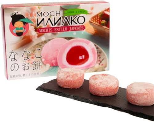 JAPON MARKET - Japanische Mochi Erdbeere, Nanako - 180g, Glutenfrei - Japanische Süßigkeiten Mit Fruchtfüllung - Süßer Snack Aus Klebreis - Für Fans Von Asiatische Süßigkeiten (Erdbeere) von JAPON MARKET 24H
