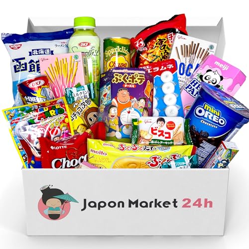 JapanBox Surprise Box: Sortiment an japanischen Süßigkeiten Box, Snacks, Ramen und japanischen Getränken. Geschenkkorb mit japanischen Lebensmitteln: Smoothies, Schokolade, Bonbons, Shinchan-Kekse JapanBox Surprise Box: Sortiment an japanischen Süßigkeiten Box, Snacks, Ramen und japanischen Getränken. Geschenkkorb mit japanischen Lebensmitteln: Smoothies, Schokolade, Bonbons, Shinchan-Kekse von JAPON MARKET 24H