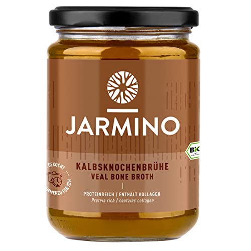 BIO Knochenbrühe Kalb | JARMINO | Kollagen- & Proteinreiche Bone Broth (4x 350ml) | Enthält natürliches Protein, Collagen, Hyaluron & ist low carb … von JARMINO