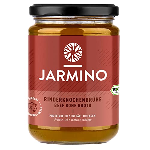 JARMINO Bio Knochenbrühe aus Weidehaltung | 12x 350ml Bone Broth | Brühe vom Rind | enthält Kollagen & Protein | Alternative zu Kollagenhydrolysat & Collagen Kapseln von JARMINO