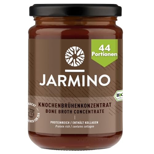 Bone broth | JARMINO | BIO Knochenbrühe Konzentrat vom Rind | Made in Germany | 440g (44 Portionen) | Reich an Bio Kollagen von JARMINO