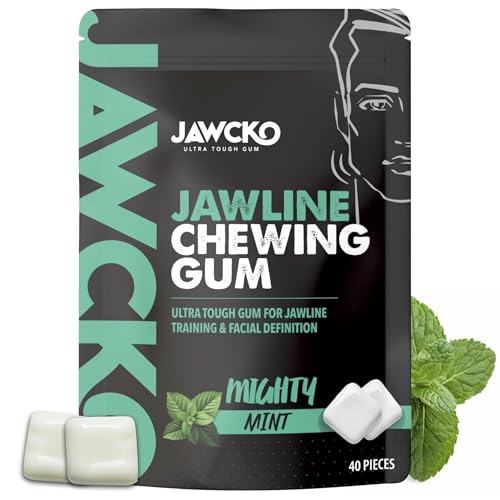 JAWCKO Ultra-robuster Kiefer-Kaugummi, für einen stärkeren, quadratischeren Kieferbereich, 15 x härter als anderes Zahnfleisch, Mighty Mint Kiefertraining, Hartgummi, Meißel, modellieren und straffen JAWCKO Ultra-robuster Kiefer-Kaugummi, für einen stärkeren, quadratischeren Kieferbereich, 15 x härter als anderes Zahnfleisch, Mighty Mint Kiefertraining, Hartgummi, Meißel, modellieren und straffen von JAWCKO