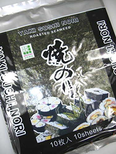 10er Pack Yaki Sushi Nori Blätter "SILBER" gerösteter Seetang (10x 10 Blatt) von JHFOODS