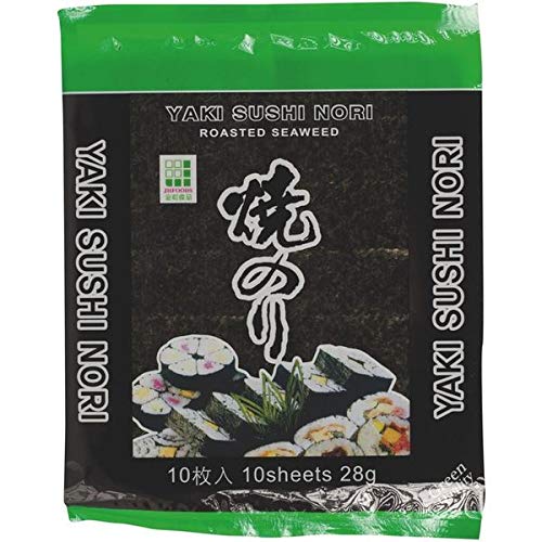 Jhfoods Seetang geröstete Qualität grün 25g, 10er Pack (10 x 25 g) von JHFOODS