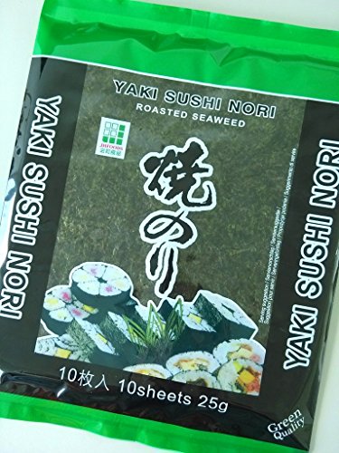 Yaki Sushi Nori "GRÜN" gerösteter Seetang 10 Blatt 25g von JHFOODS