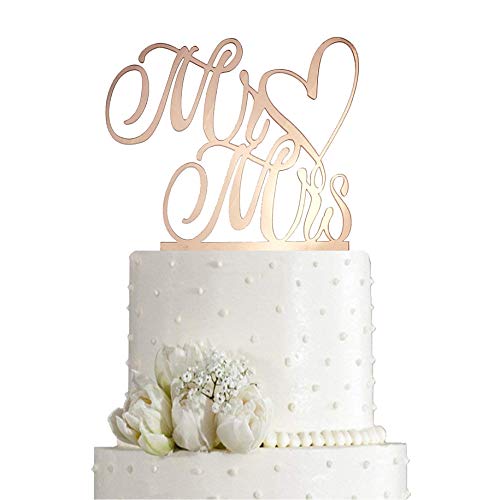 Tortenaufsatz mit Aufschrift "Mr and Mrs", Braut und Bräutigam, Hochzeit, Verlobung, Kuchendekoration, Spiegel, Roségold, Acryl Tortenaufsatz mit Aufschrift "Mr and Mrs", Braut und Bräutigam, Hochzeit, Verlobung, Kuchendekoration, Spiegel, Roségold, Acryl von JIEEIN