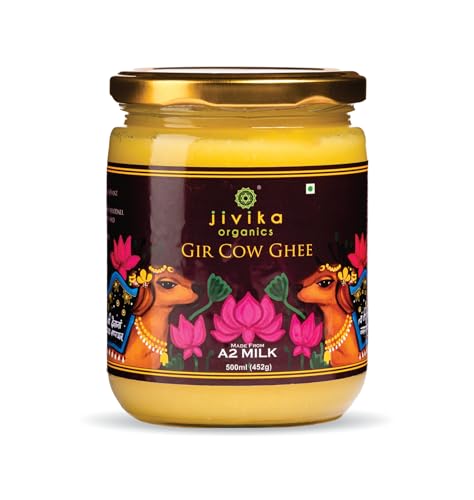 JIVIKA NATURALS Organics A2 Kuh Ghee Bilona Method Gir Kuh handgebrannt aus Quark Labor getestet Glas Glas Pure Ghee Natural Ghee Gesundes Ghee Hergestellt in Bilona Gir Cow 500ml JIVIKA NATURALS Organics A2 Kuh Ghee Bilona Method Gir Kuh handgebrannt aus Quark Labor getestet Glas Glas Pure Ghee Natural Ghee Gesundes Ghee Hergestellt in Bilona Gir Cow 500ml von JIVIKA NATURALS