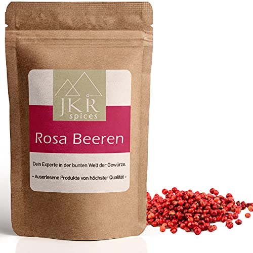 JKR Spices Rosa Pfeffer ganz - rosa Beeren - roter Schinus Pfefferkörner ganze rote Beeren | veganes Gewürz ideal für Pfeffermühle | 100% natürlich ohne Zusätze - 1000g von JKR Spices