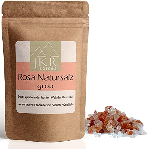 JKR Spices Rosa Natursalz - grobe Körnung - Kristallsalz aus Pakistan - Speisesalz Ideal zum Kochen, für Salzmühle | Premium Salz in Spitzenqualität - 1500g von JKR Spices