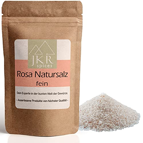 JKR Spices Rosa Natursalz - feine Körnung - Kristallsalz aus Pakistan - Speisesalz Ideal zum Kochen | Premium Salz in Spitzenqualität | Pink Salt | 100% natürlich ohne Zusätze - 3000g von JKR Spices