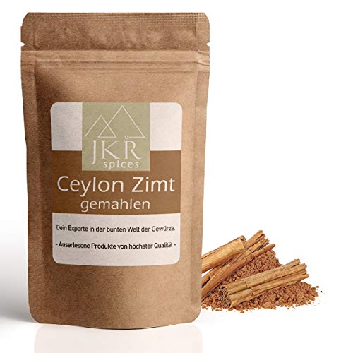 JKR Spices Ceylon Zimt Pulver - echte gemahlene Ceylon Zimtstangen | feiner Zimt mit geringem Cumarin | Ideal zum Backen, Würzen und Chai Latte - 1000g von JKR Spices