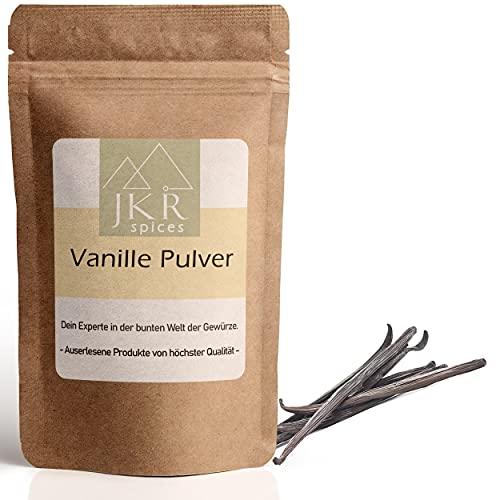 JKR Spices Bourbon Vanille Pulver - Vanille Schoten gemahlen - 100% reine Vanille | Ideal zum Backen und für Dessert | natürlich ohne Zusätze - 100g von JKR Spices