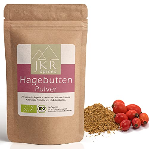 JKR Spices 250g Bio Hagebuttenpulver Hagebutten Pulver ganze Hagebutte gemahlen Heckenrose von JKR Spices