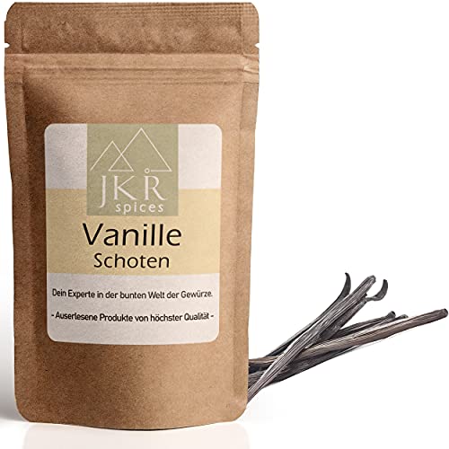 JKR Spices Bourbon Vanille Schoten ganz- echte Vanilleschoten aus Madagaskar - 13 -15cm ganze Vanilleschoten | Ideal zum Backen und für Dessert | 100% natürlich ohne Zusätze - 100g JKR Spices Bourbon Vanille Schoten ganz- echte Vanilleschoten aus Madagaskar - 13 -15cm ganze Vanilleschoten | Ideal zum Backen und für Dessert | 100% natürlich ohne Zusätze - 100g von JKR Spices