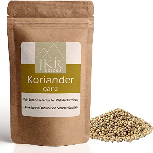 JKR Spices Koriander ganz - Coriander Samen Saat ganze Körner | Ideal zum Kochen und Backen | 100% natürlich | Spitzenqualität (1000) von JKR Spices