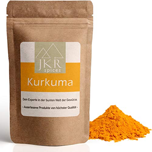 JKR Spices Kurkuma Pulver - Kurkumapulver aus gemahlener Curcuma Wurzel | Gelbwurz gemahlen | hoher Curcumin Kurkumin Gehalt | Ideales Gewürz zum Kochen und Goldene Milch - 1000g von JKR Spices