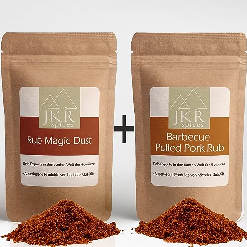 JKR Spices Magic Dust Rub 1000g und Pulled Pork Rub 1000g Kombi Paket | BBQ Rub | BBQ Grill Fleisch Marinade | BBQ Gewürzmischung | Rub Grillgewürz | Ideal für Marinaden (1000g + 1000g) von JKR Spices