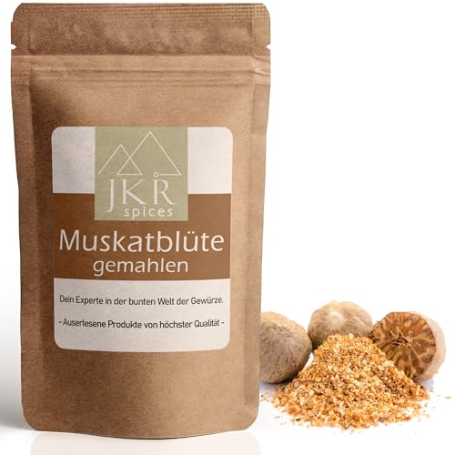 JKR Spices Muskatblüte - Macisblüte Pulver - Macis Gemahlen - Makis Muskat Blüten Pulver aus ganzen Muskatblüten | 100% natürlich ohne Zusätze - 60g von JKR Spices