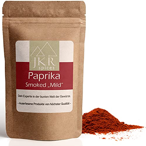 JKR Spices® 250g Smoked Paprika Mild | Feines Geräuchertes Paprikapulver Mild | Edlesüße Paprika Geräuchert | Paprikapulver Geräuchert im wiederverschließbaren Doypack von JKR Spices