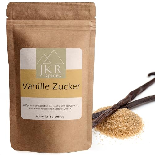 JKR Spices echter Bourbon Vanille Zucker 1000g | Vanillezucker CO² neutral verpackt | Rohrzucker und Madagaskar Bourbon Vanille gemahlen | Kei Vanille aroma | 100% Natürliche Zutaten von JKR Spices