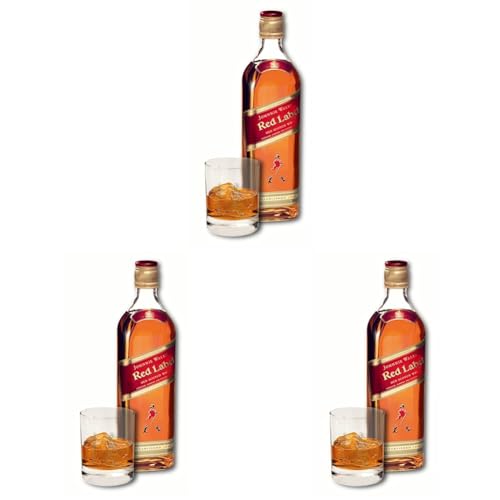 Johnnie Walker Red Label, Blended Scotch Whisky, 1000 ml (Packung mit 3) von JOHNNIE WALKER