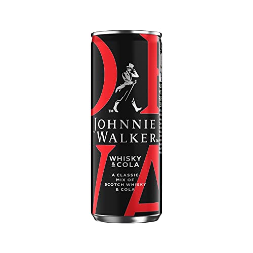 Johnnie Walker Whisky & Cola Mix-Getränk/Blended Scotch Whisky in erfrischendem Mix/Jetzt in der handlichen Dose für unterwegs / 10% vol / 12 x 250 ml EINWEG Mehrverpackung von JOHNNIE WALKER