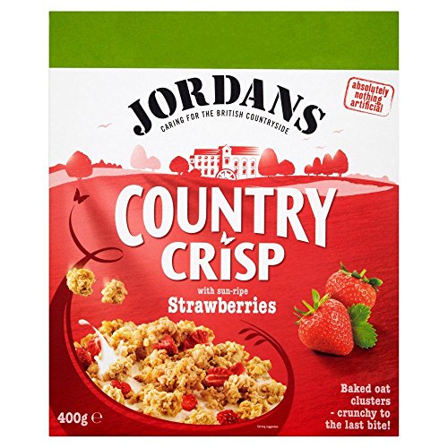 Jordans Country Crisp Strawberry - 400g - Cornflakes mit Erdbeere - Packung von Jordans