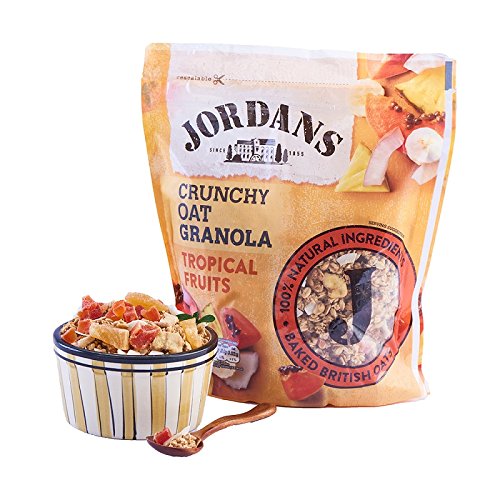 Jordans Crunchy Oat Granola Tropical Fruit 750g - die originalen ursprünglich mit Honig gebackenen Jordans Müsliflocken von Jordans