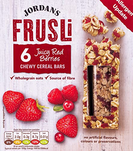 Jordans Juicy rot Beeren Frusli Bar – 6 Stück, 180 g von JORDANS