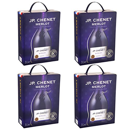 Bag-in-Box - 2019 IGP Oc Merlot - JP. Chenet - Frankreich - Languedoc-Roussillon - Rotwein, trocken, Box mit:4 Boxen von J.P. Chenet