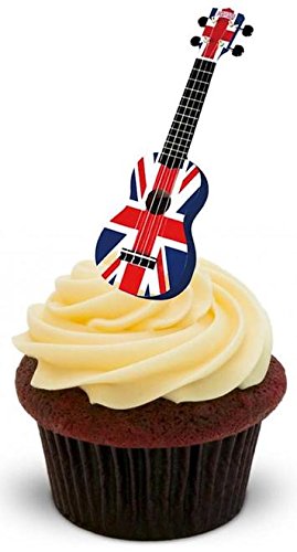 BRITISCHE FAHNE AKUSTIK GITARRE - 12 essbare hochwertige stehende Waffeln Kuchen Toppers - UNION JACK ACOUSTIC GUITAR BRITISCHE FAHNE AKUSTIK GITARRE - 12 essbare hochwertige stehende Waffeln Kuchen Toppers - UNION JACK ACOUSTIC GUITAR von JPS