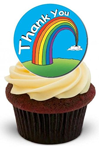 DANKE REGENBOGEN HIMMEL - 12 essbare hochwertige stehende Waffeln Kuchen Toppers - THANK YOU RAINBOW SKY DANKE REGENBOGEN HIMMEL - 12 essbare hochwertige stehende Waffeln Kuchen Toppers - THANK YOU RAINBOW SKY von JPS