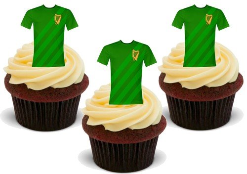 Essbare Kuchendekoration, Fußballtrikot Irland, 12 Stück von JPS