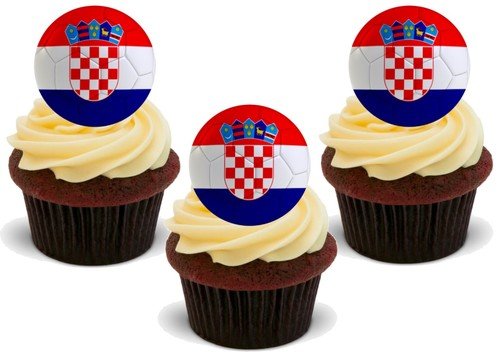 Essbare Kuchendekoration, Motiv: Fußball Kroatien – 12 Stück von JPS