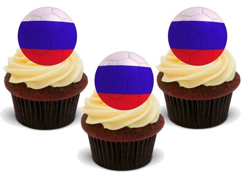 Essbare Kuchendekoration, Motiv: Fußball Russland, 12 Stück von JPS