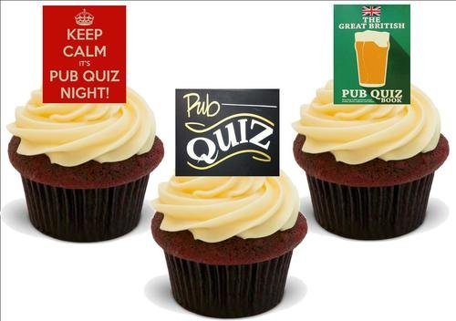 Essbare Kuchendekoration aus Esspapier, Quiz, Trio-Mix – 12 Stück Essbare Kuchendekoration aus Esspapier, Quiz, Trio-Mix – 12 Stück von JPS