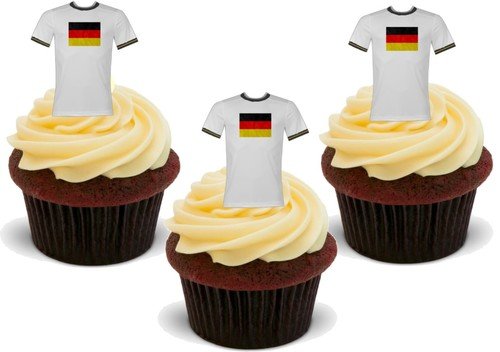 Essbare Kuchendekoration mit Fußballtrikot Deutschland – 12 Stück von JPS