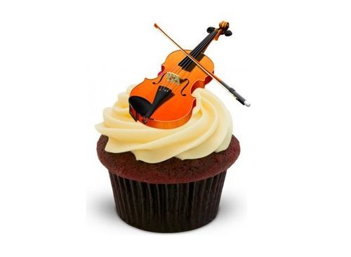 GEIGE - 12 essbare hochwertige stehende Kuchen Toppers - VIOLIN GEIGE - 12 essbare hochwertige stehende Kuchen Toppers - VIOLIN von JPS