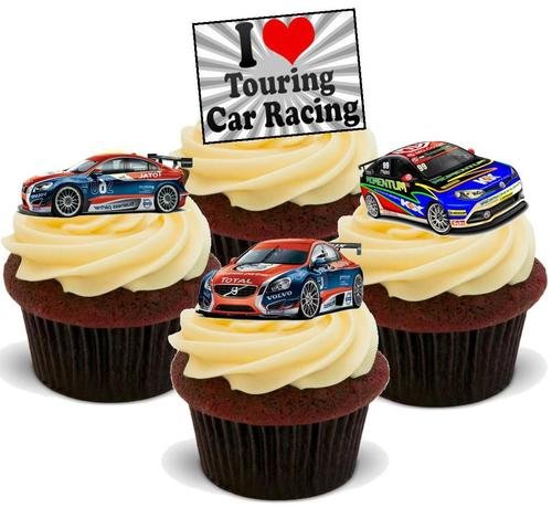 I Love Touring Car Racing Mix – 12 essbare Kuchendekorationen von JPS